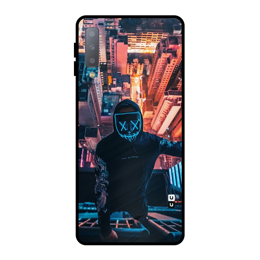 Mask Guy Climbing Building Metal Back Case for Galaxy A7 (2018)