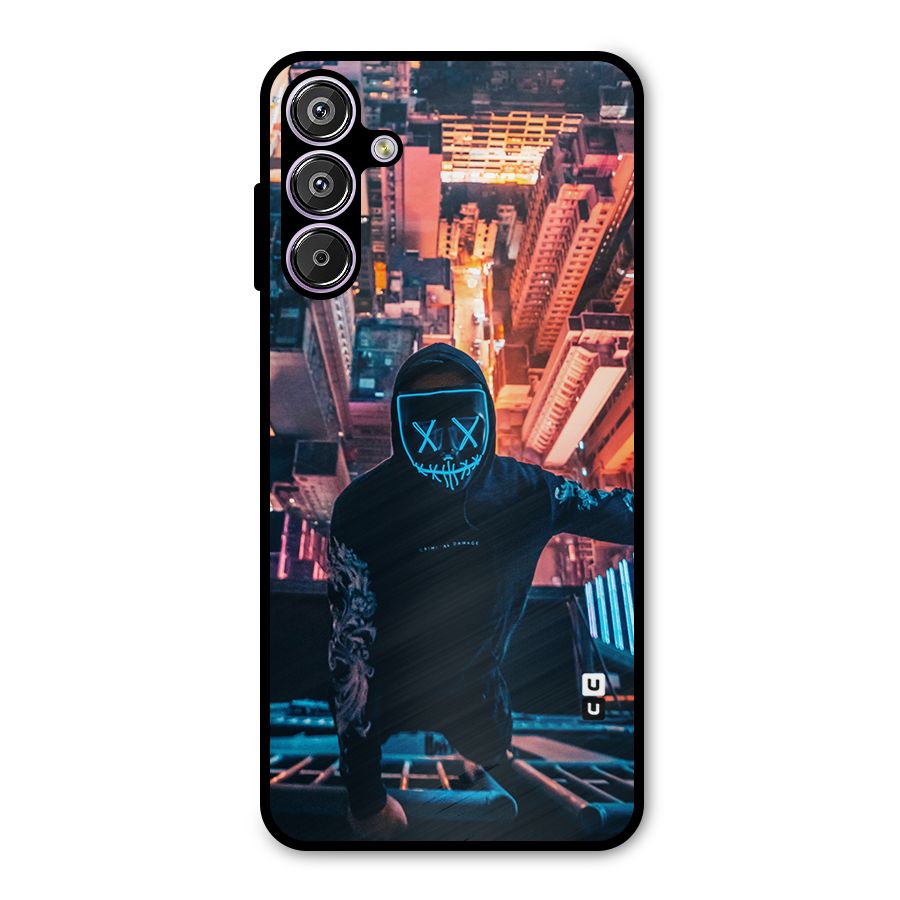 Mask Guy Climbing Building Metal Back Case for Galaxy F15