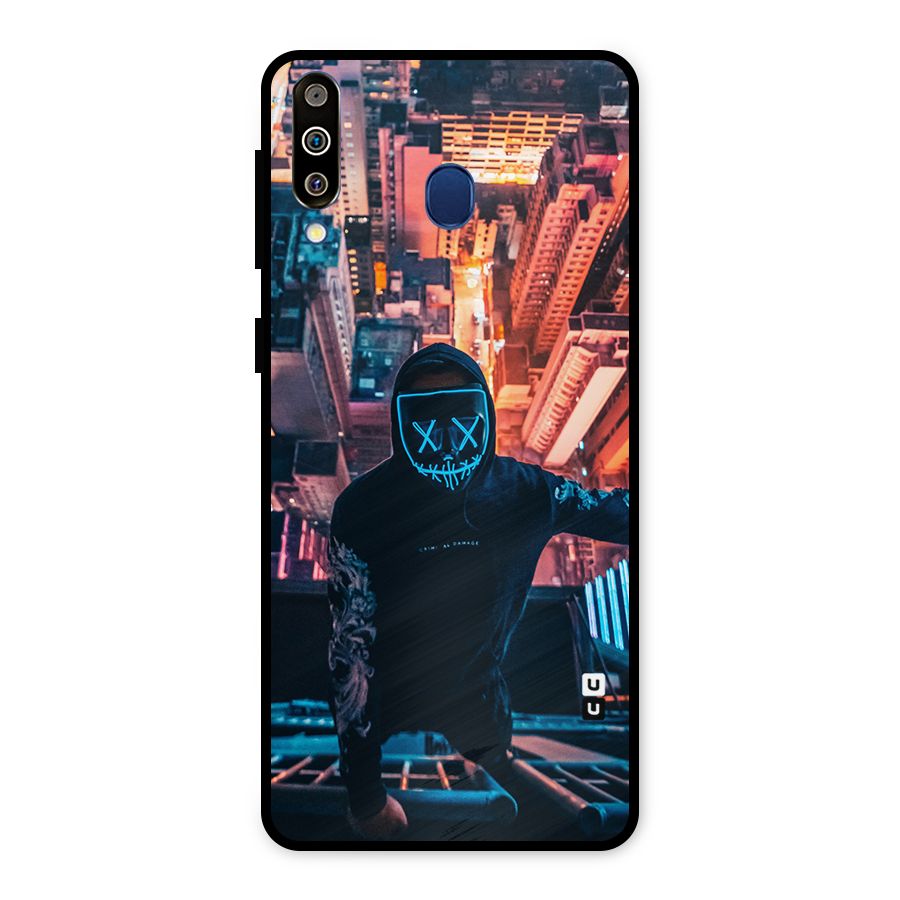Mask Guy Climbing Building Metal Back Case for Galaxy M30