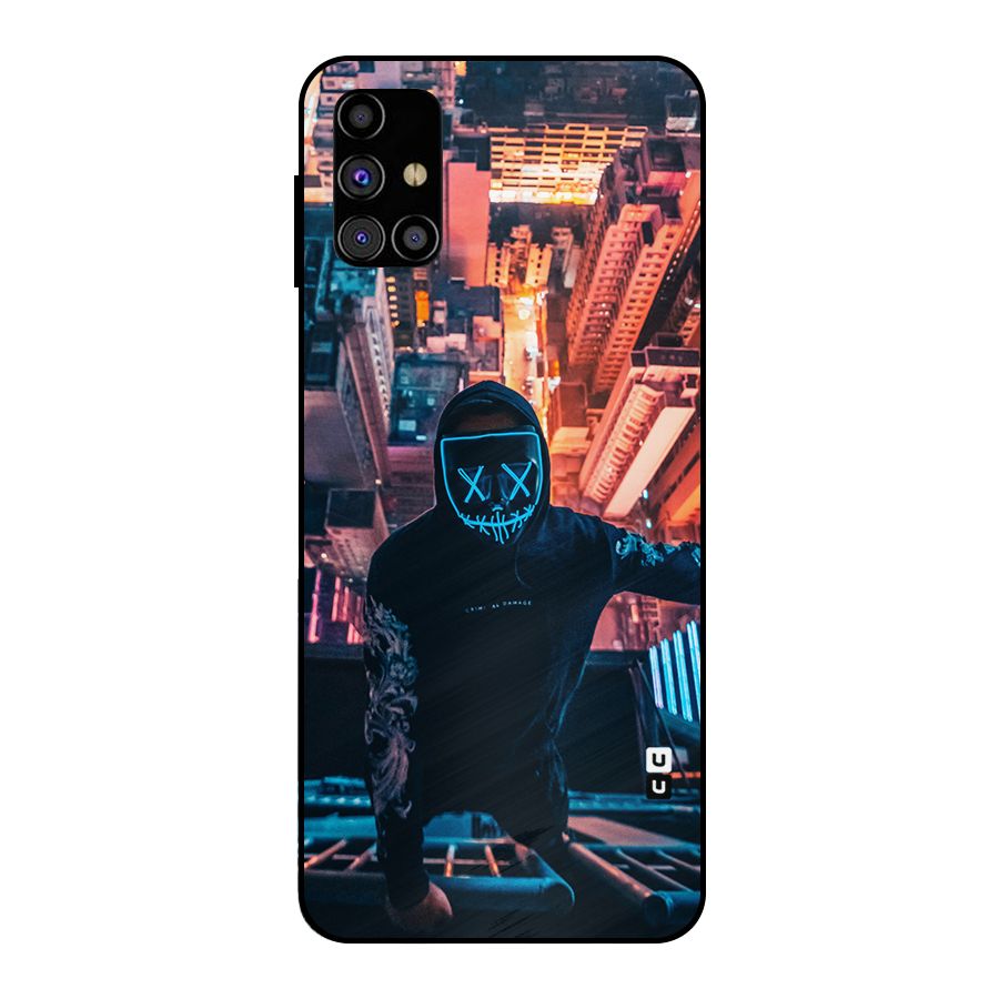 Mask Guy Climbing Building Metal Back Case for Galaxy M31s
