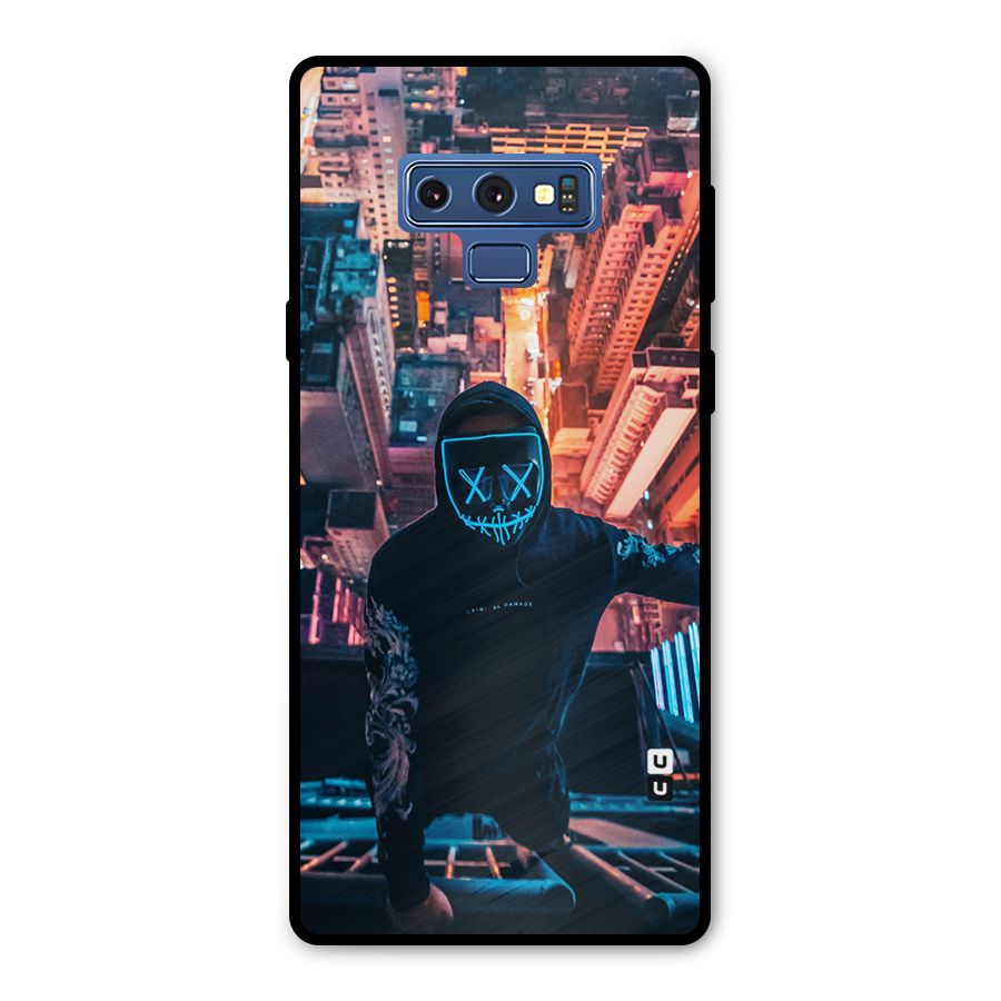 Mask Guy Climbing Building Metal Back Case for Galaxy Note 9