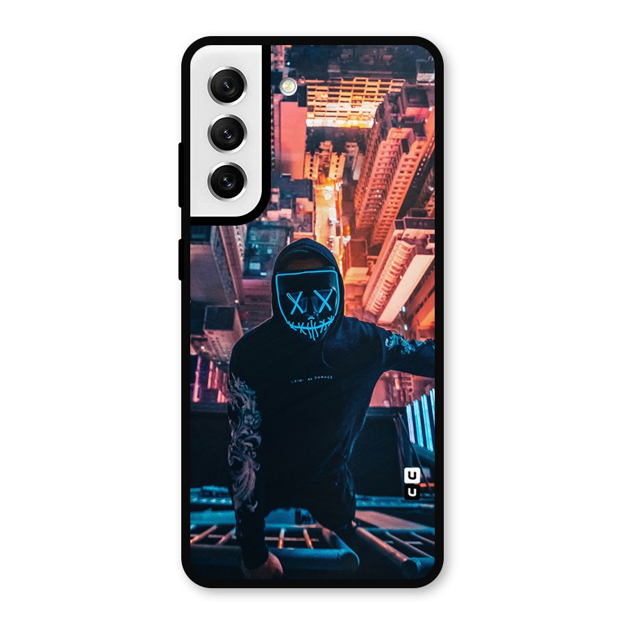 Mask Guy Climbing Building Metal Back Case for Galaxy S21 FE 5G