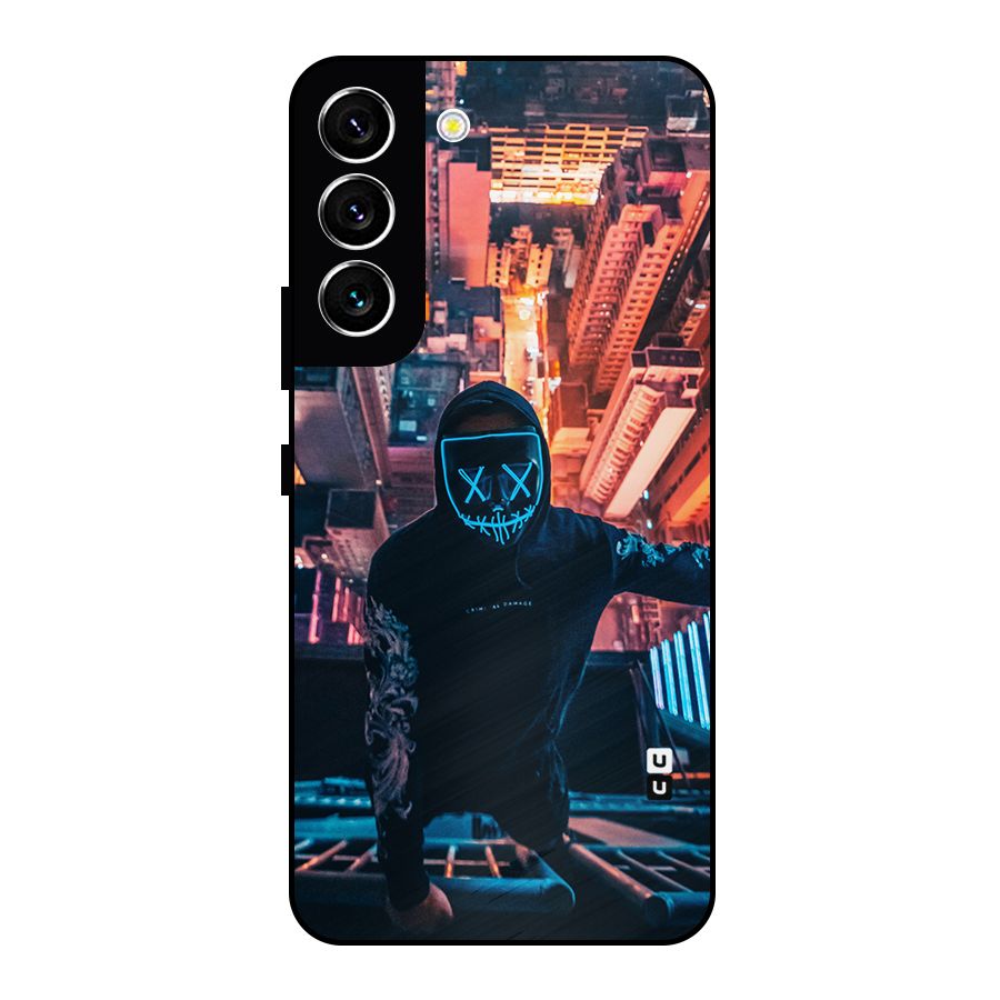 Mask Guy Climbing Building Metal Back Case for Galaxy S22 5G