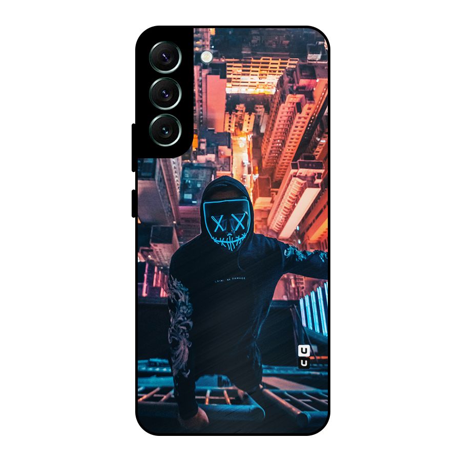 Mask Guy Climbing Building Metal Back Case for Galaxy S22 Plus 5G