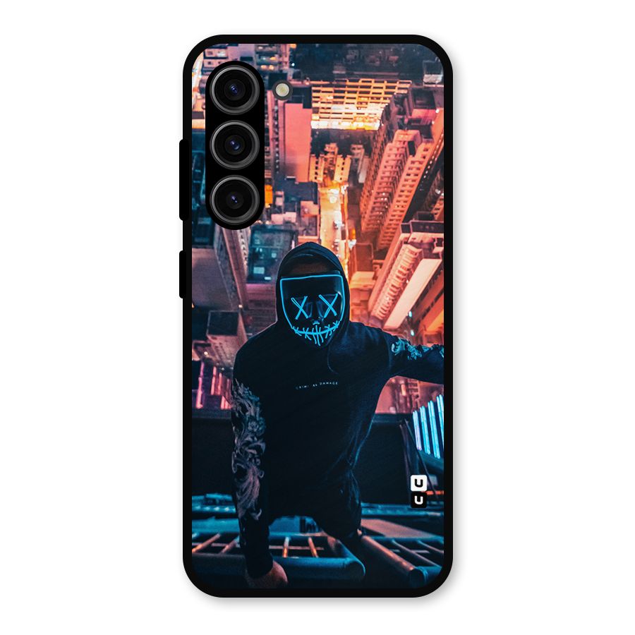 Mask Guy Climbing Building Metal Back Case for Galaxy S23