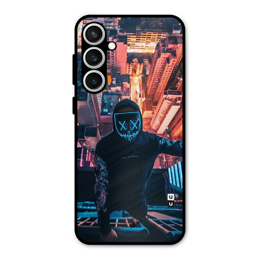 Mask Guy Climbing Building Metal Back Case for Galaxy S23 FE