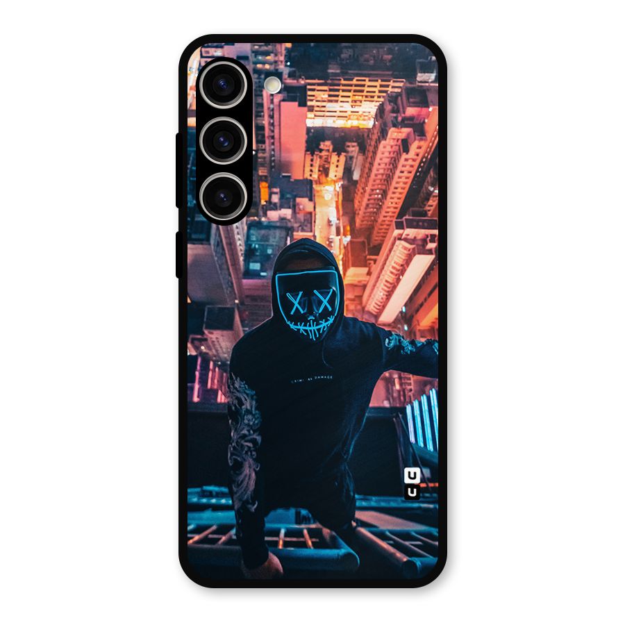 Mask Guy Climbing Building Metal Back Case for Galaxy S23 Plus
