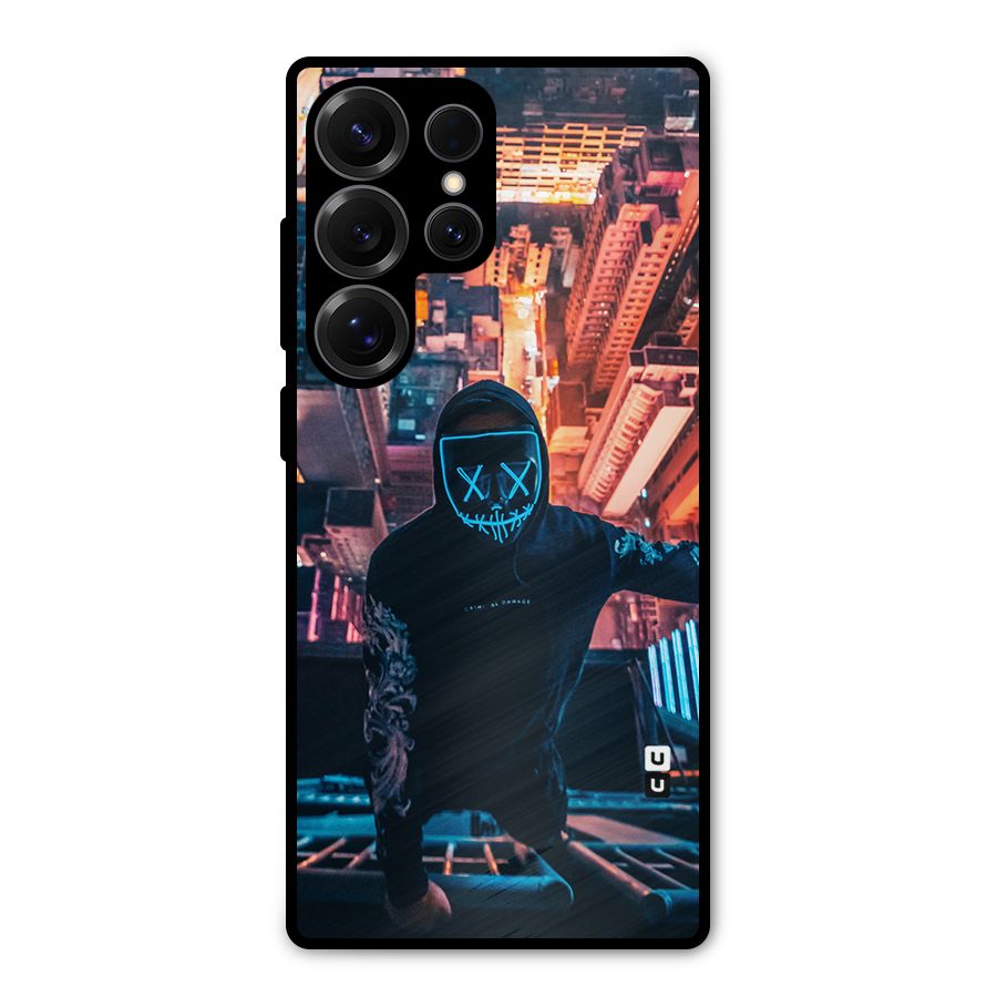 Mask Guy Climbing Building Metal Back Case for Galaxy S25 Ultra