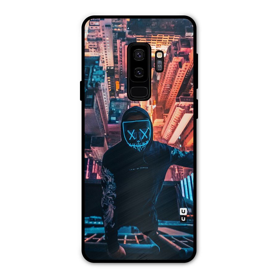 Mask Guy Climbing Building Metal Back Case for Galaxy S9 Plus