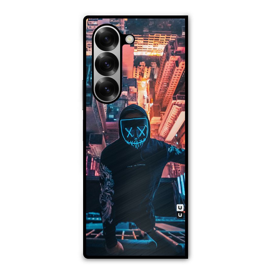 Mask Guy Climbing Building Metal Back Case for Galaxy Z Fold6
