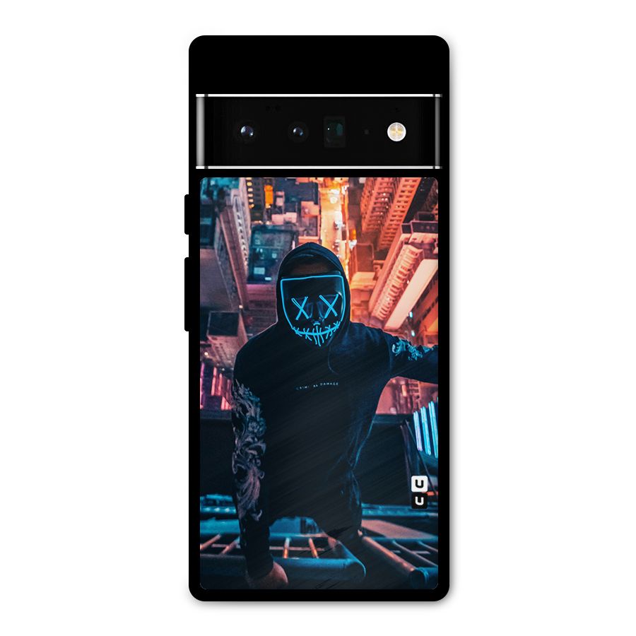 Mask Guy Climbing Building Metal Back Case for Google Pixel 6 Pro