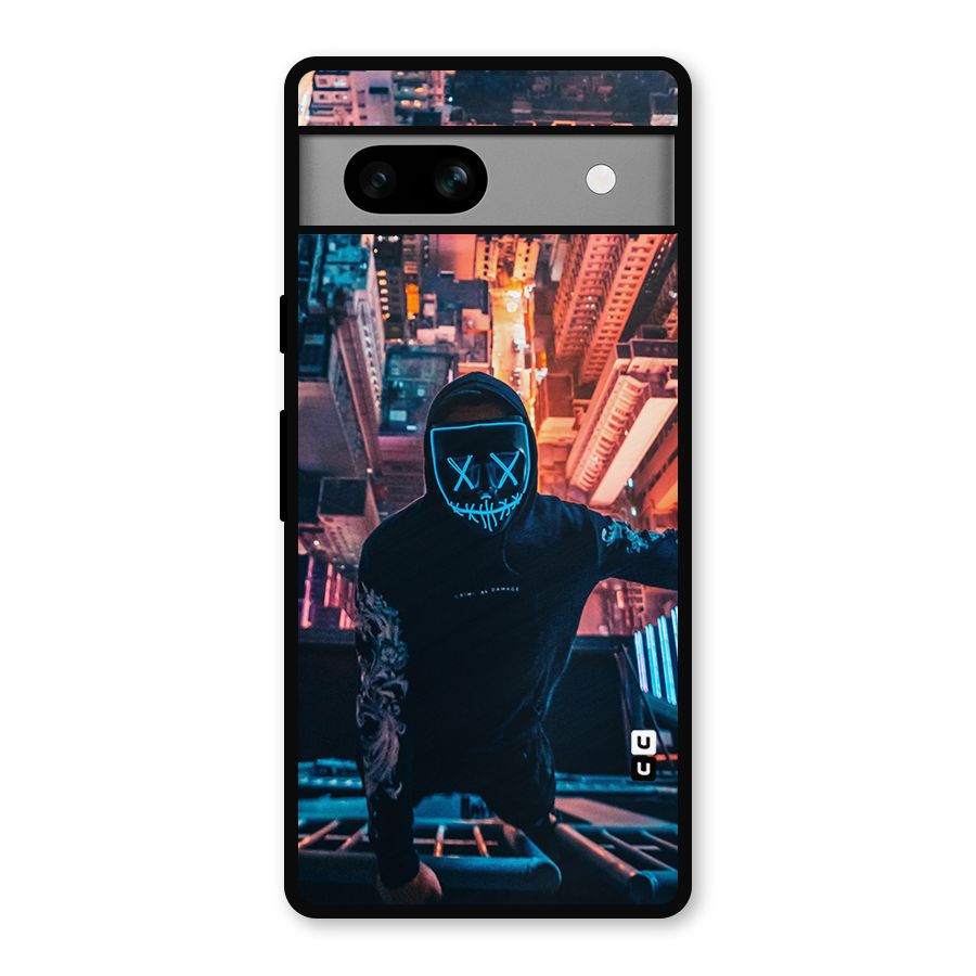 Mask Guy Climbing Building Metal Back Case for Google Pixel 7a