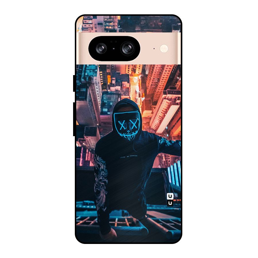 Mask Guy Climbing Building Metal Back Case for Google Pixel 8