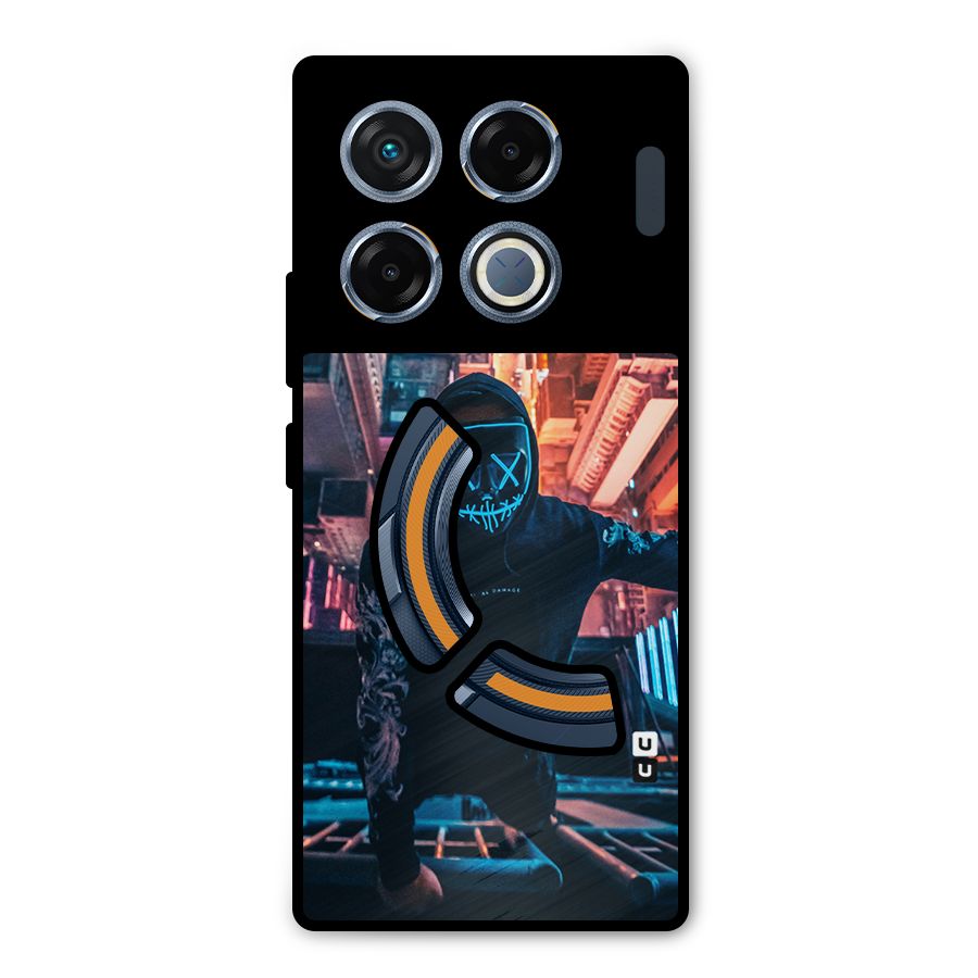 Mask Guy Climbing Building Metal Back Case for Infinix GT 20 Pro
