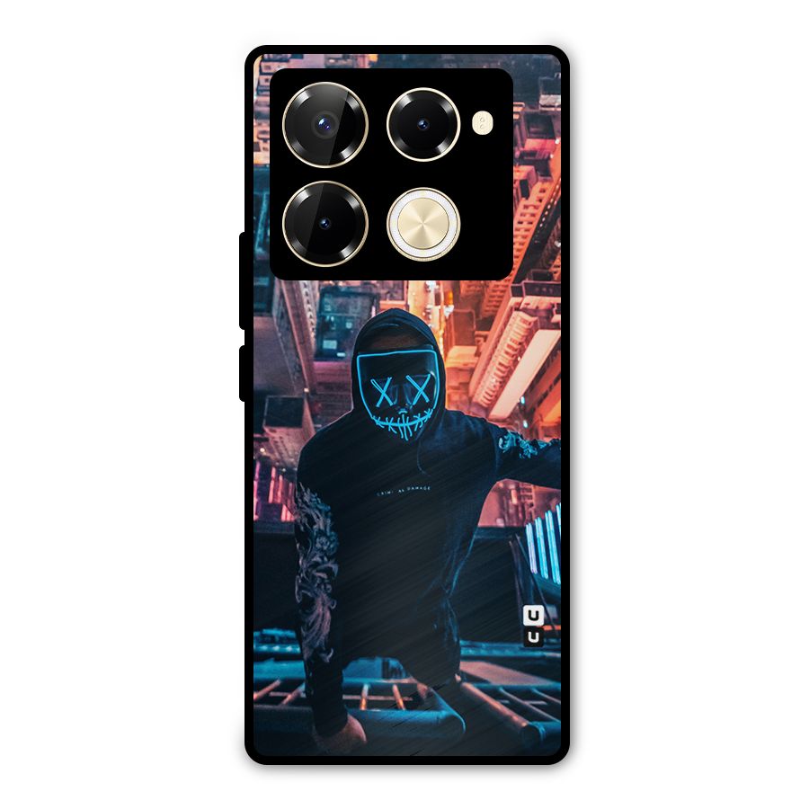 Mask Guy Climbing Building Metal Back Case for Infinix Note 40 Pro Plus