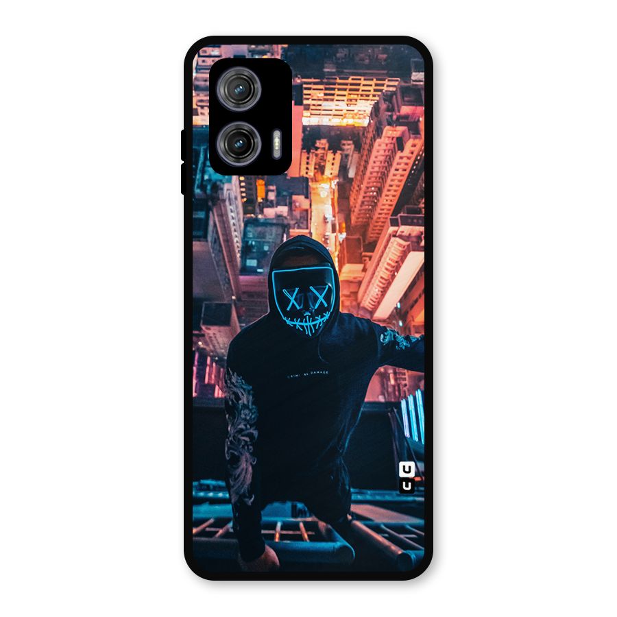 Mask Guy Climbing Building Metal Back Case for Moto G73