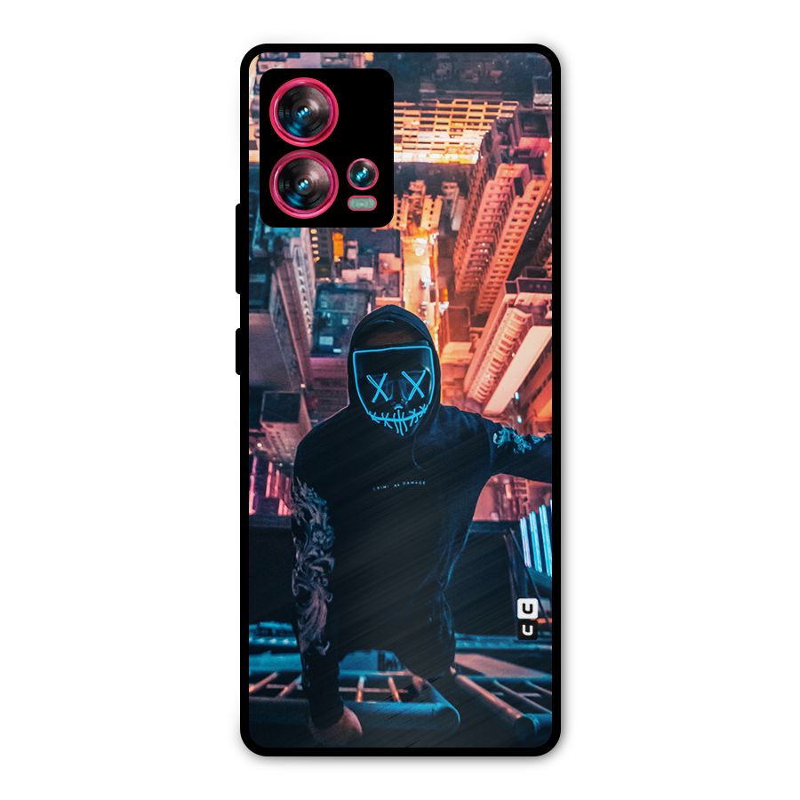 Mask Guy Climbing Building Metal Back Case for Motorola Edge 30 Fusion