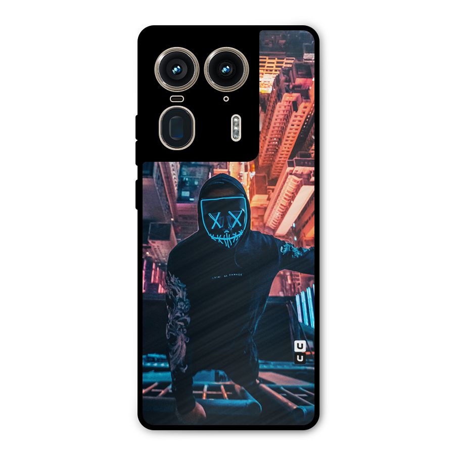 Mask Guy Climbing Building Metal Back Case for Motorola Edge 50 Ultra