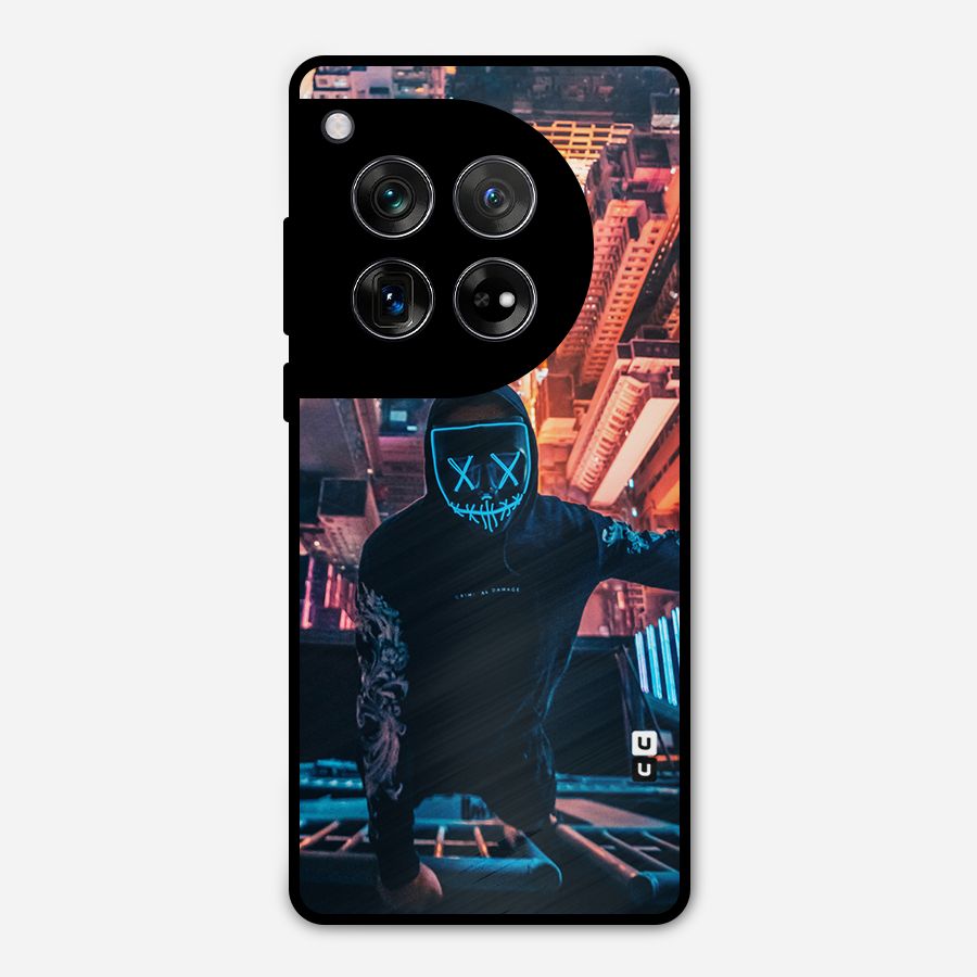 Mask Guy Climbing Building Metal Back Case for OnePlus 12