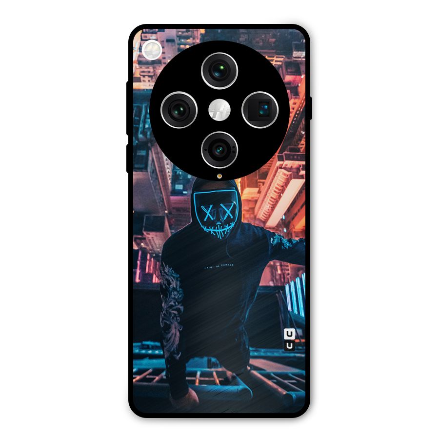 Mask Guy Climbing Building Metal Back Case for Oppo Find X8 Pro