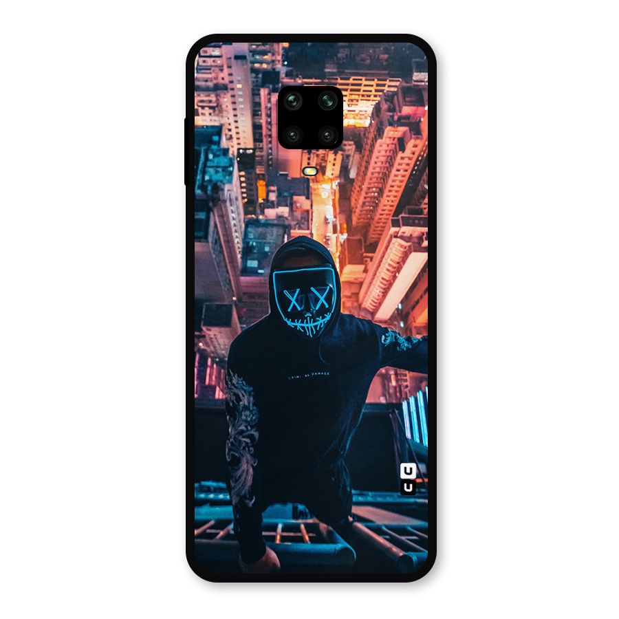 Mask Guy Climbing Building Metal Back Case for Poco M2