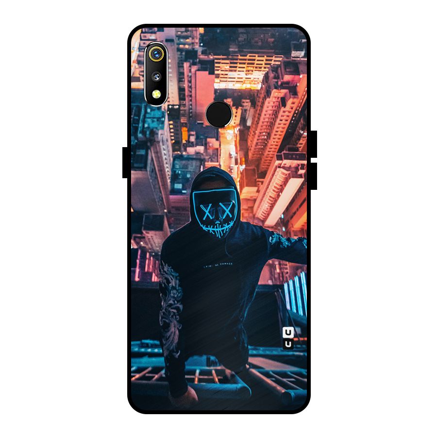 Mask Guy Climbing Building Metal Back Case for Realme 3i