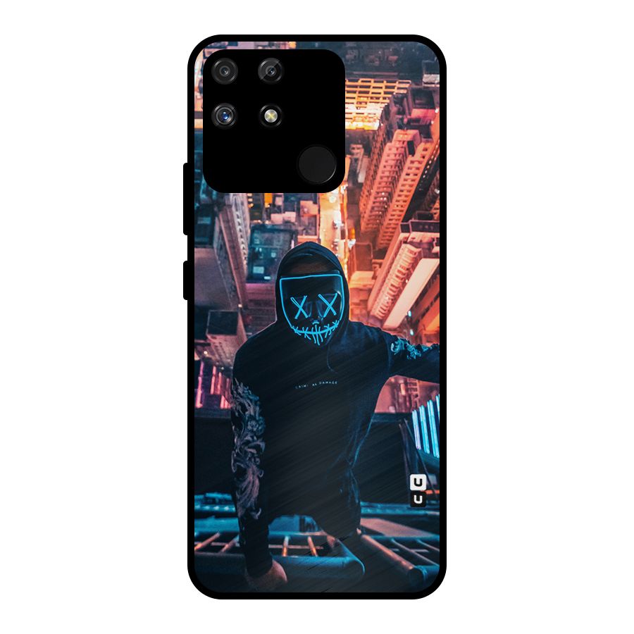 Mask Guy Climbing Building Metal Back Case for Realme Narzo 50A