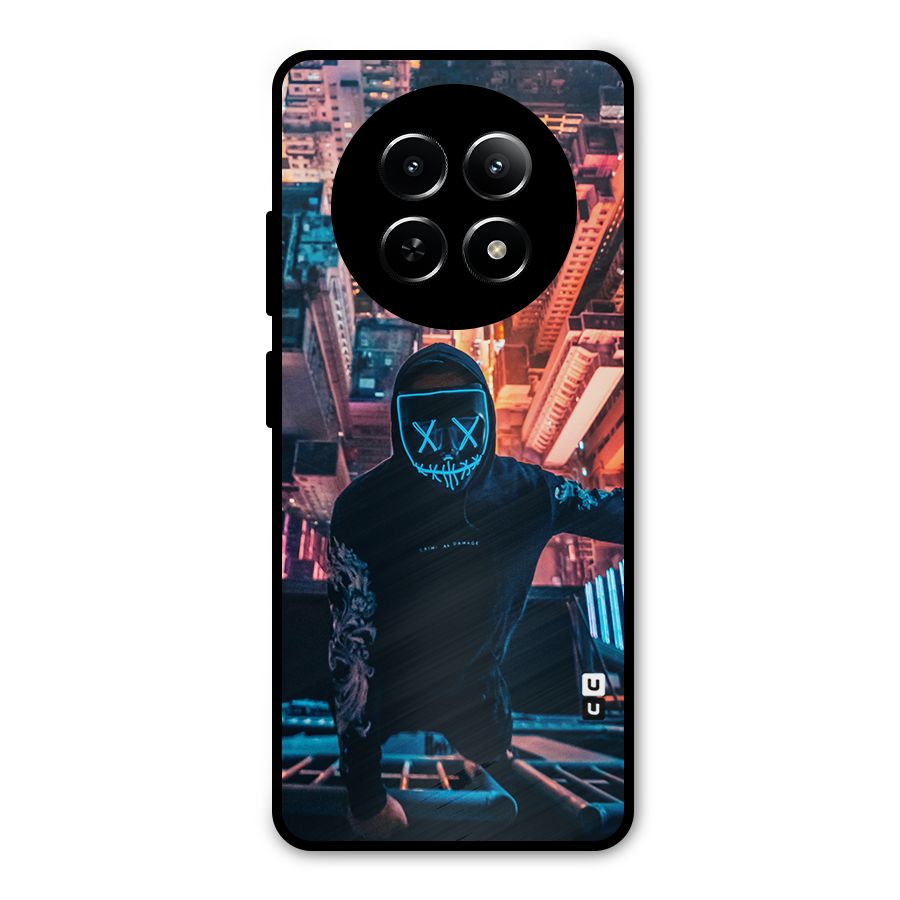 Mask Guy Climbing Building Metal Back Case for Realme Narzo 70x 5G