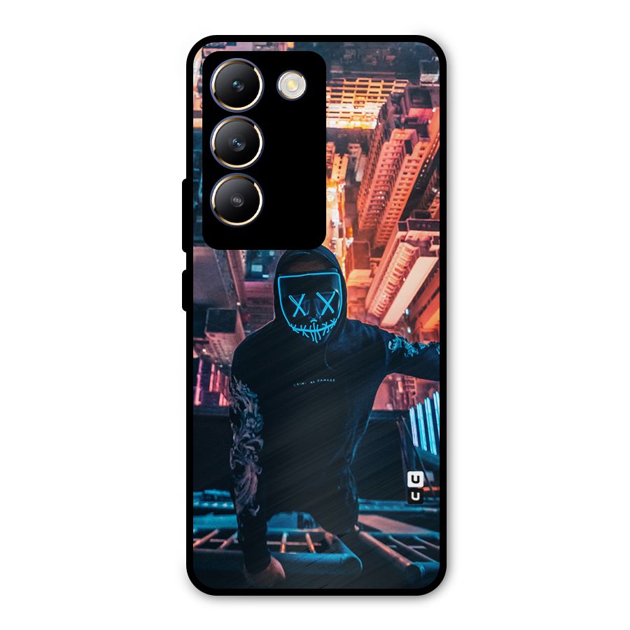 Mask Guy Climbing Building Metal Back Case for Vivo T3 5G