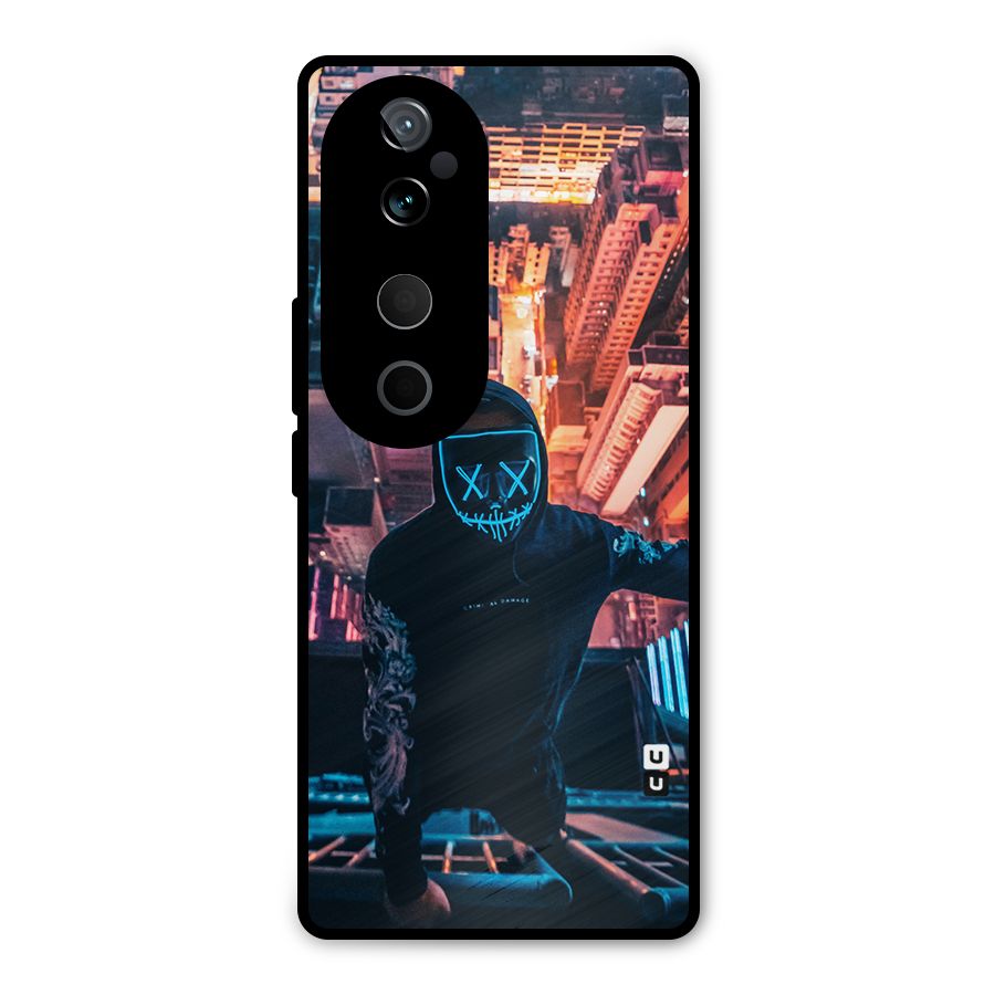 Mask Guy Climbing Building Metal Back Case for Vivo T3 Ultra