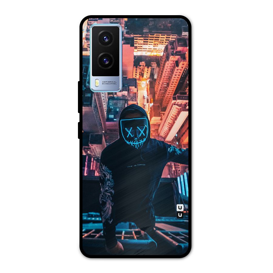 Mask Guy Climbing Building Metal Back Case for Vivo V21e 5G