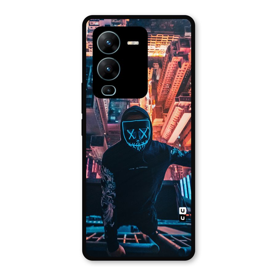 Mask Guy Climbing Building Metal Back Case for Vivo V25 Pro