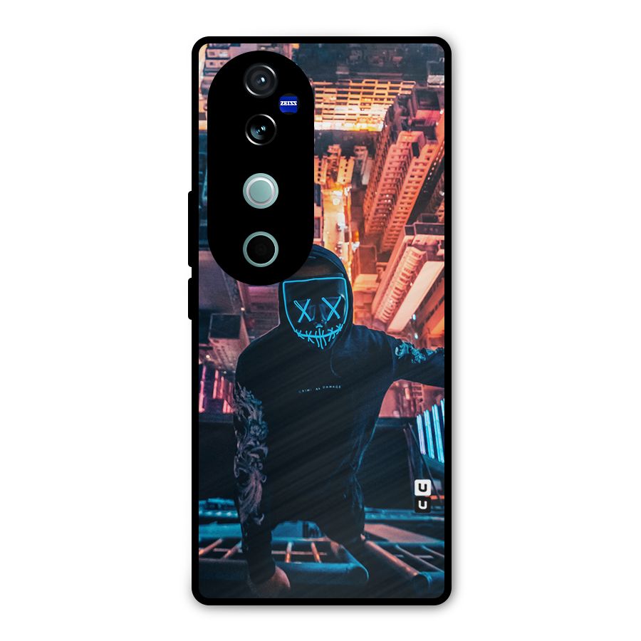Mask Guy Climbing Building Metal Back Case for Vivo V40