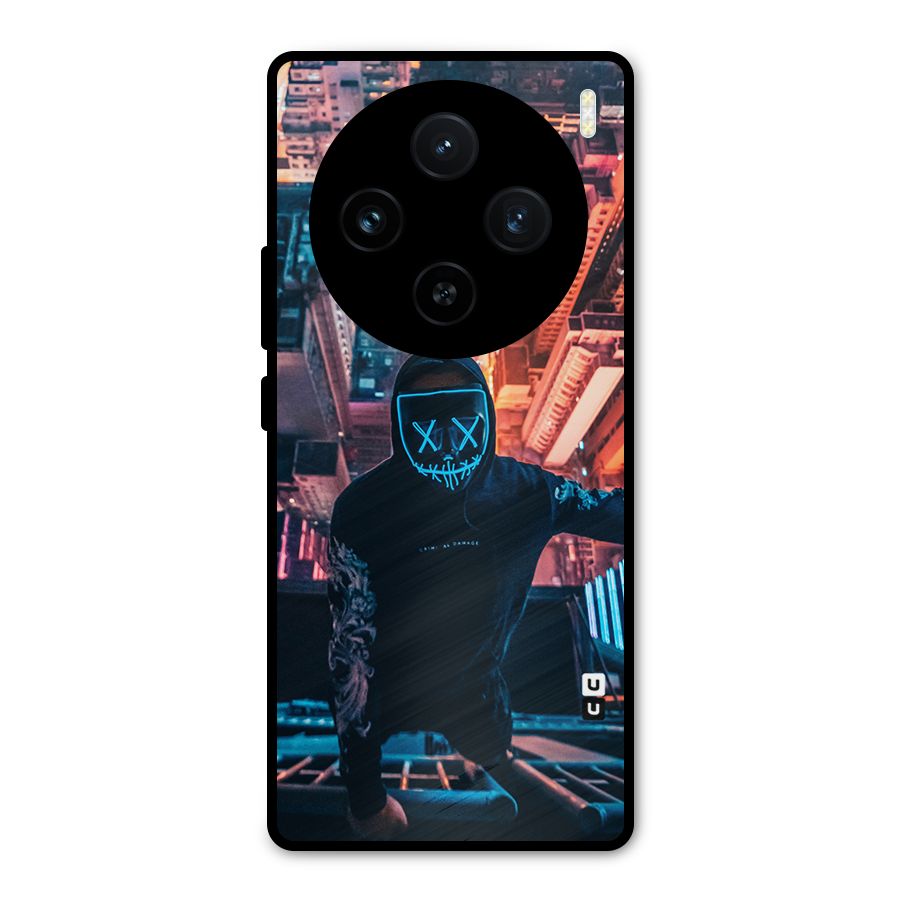 Mask Guy Climbing Building Metal Back Case for Vivo X100