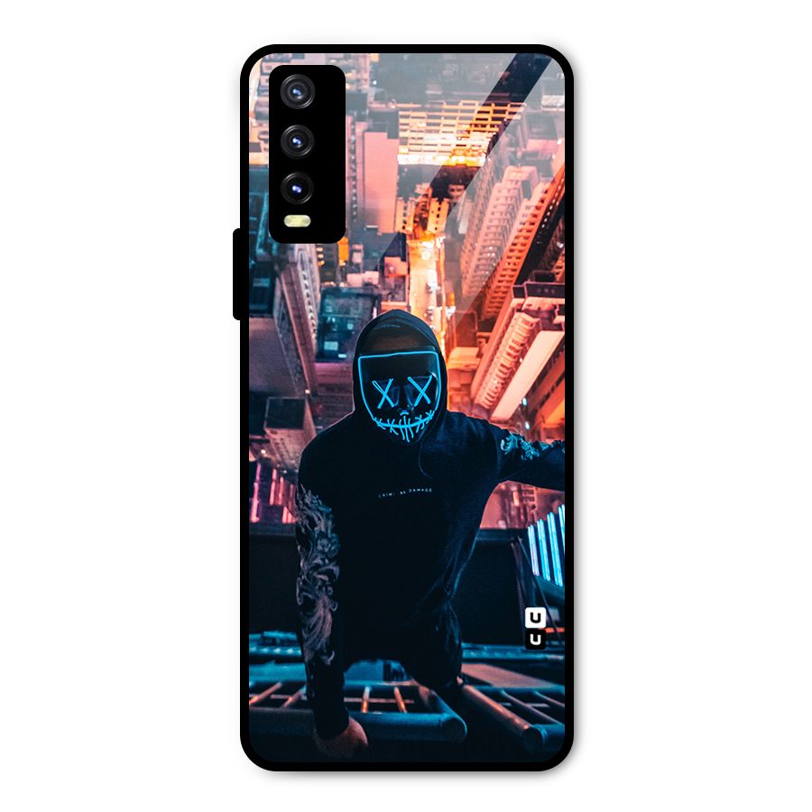 Mask Guy Climbing Building Metal Back Case for Vivo Y20