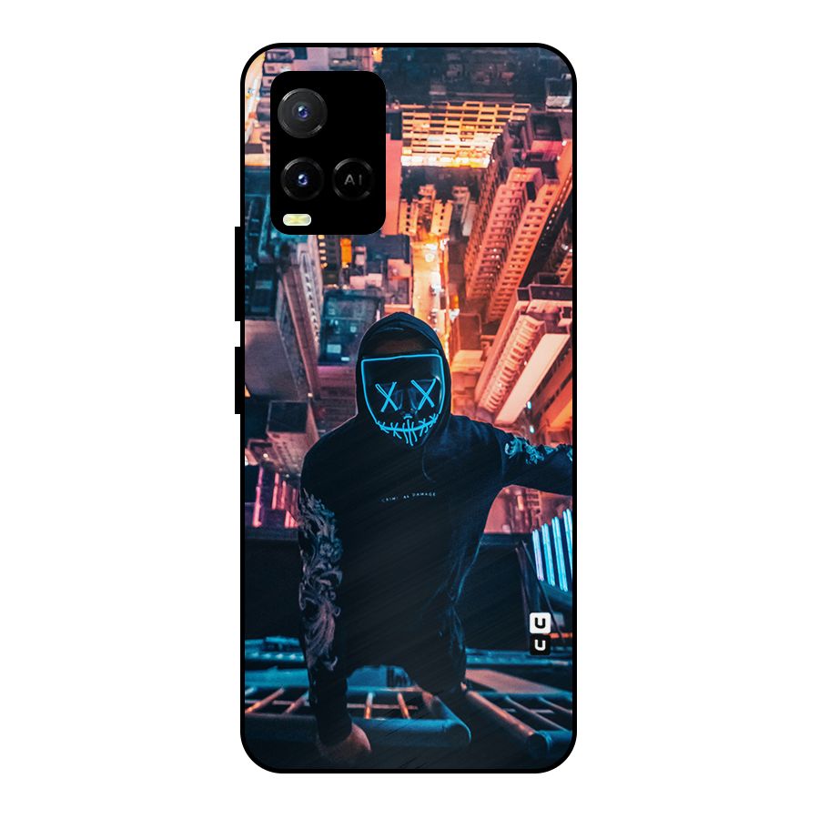 Mask Guy Climbing Building Metal Back Case for Vivo Y21T