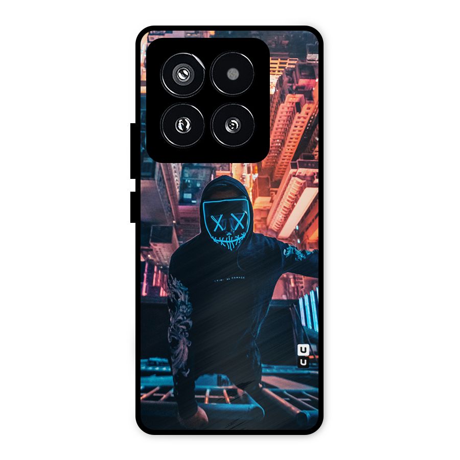 Mask Guy Climbing Building Metal Back Case for Xiaomi 14 Pro