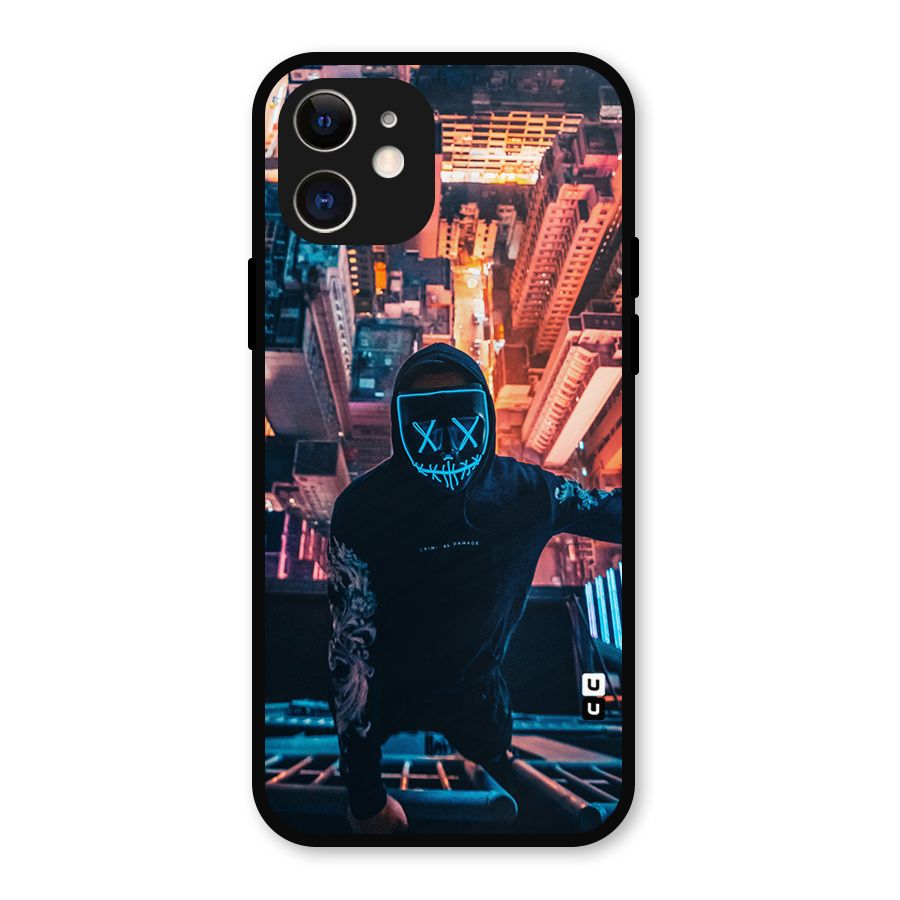 Mask Guy Climbing Building Metal Back Case for iPhone 12