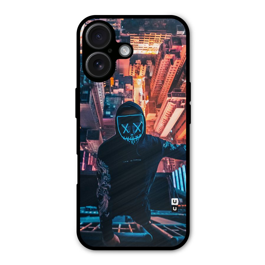 Mask Guy Climbing Building Metal Back Case for iPhone 16