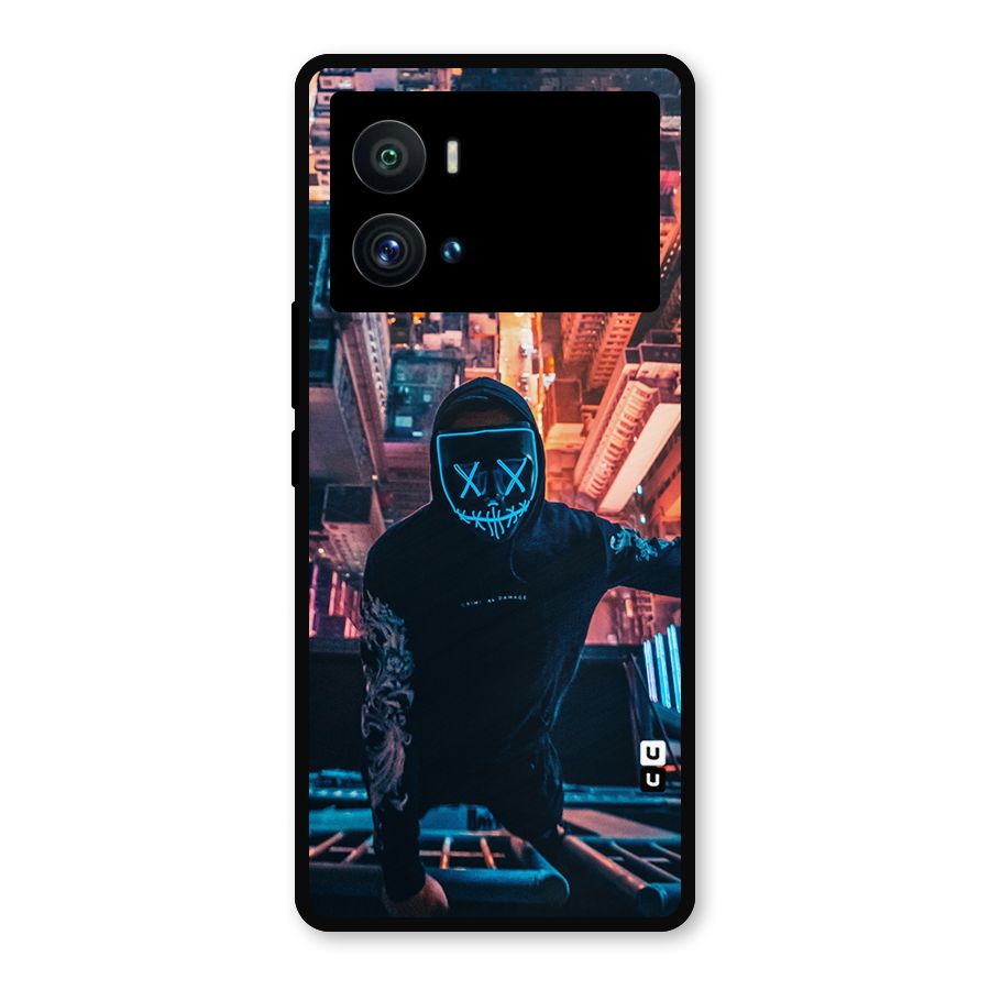 Mask Guy Climbing Building Metal Back Case for iQOO 9 Pro