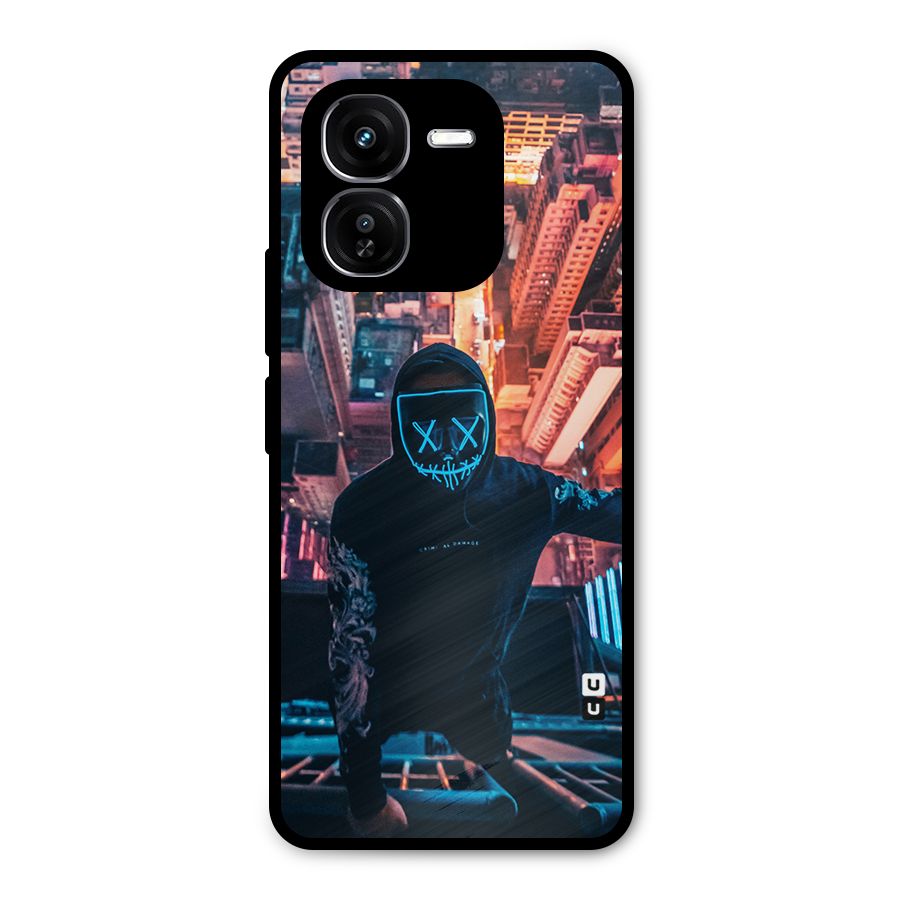 Mask Guy Climbing Building Metal Back Case for iQOO Z9x