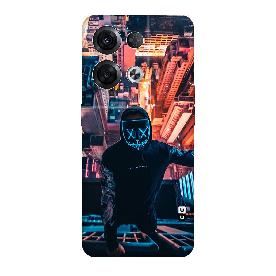 Mask Guy Climbing Building Original Polycarbonate Back Case for Oppo Reno8 Pro 5G