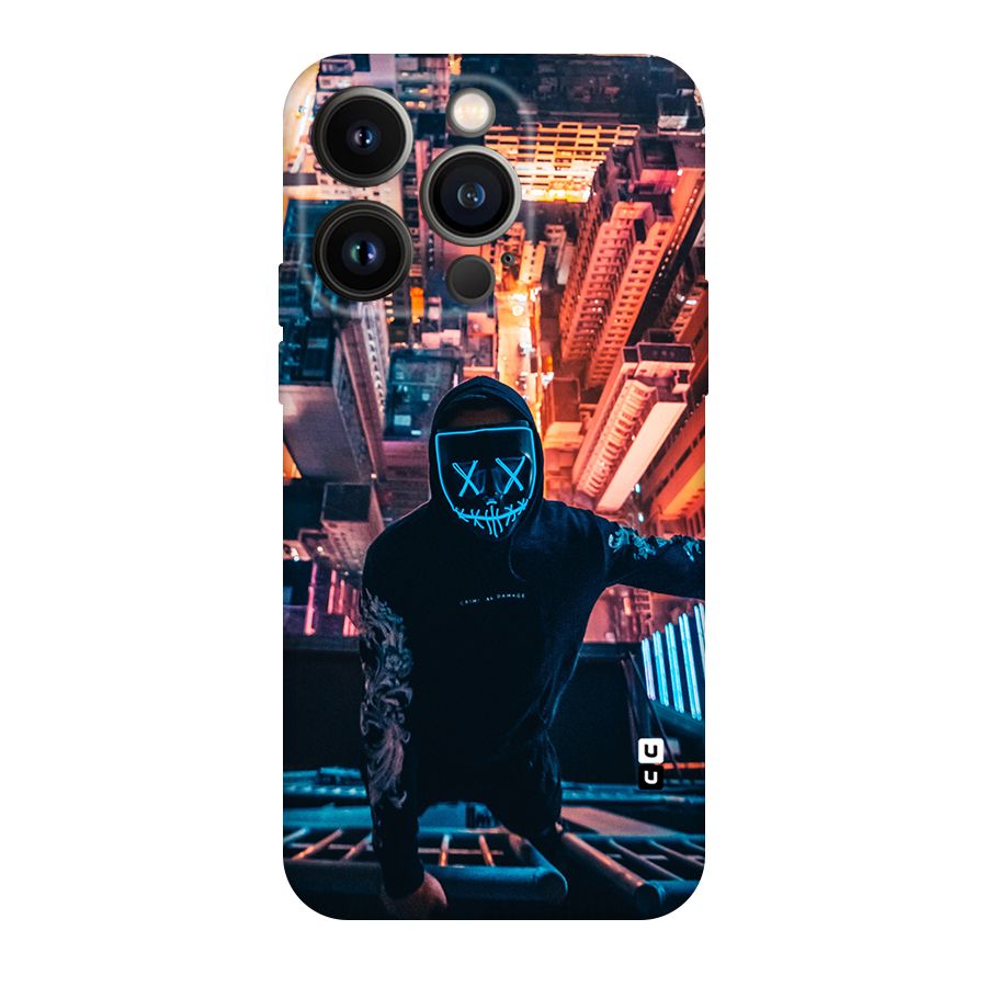 Mask Guy Climbing Building Original Polycarbonate Back Case for iPhone 14 Pro