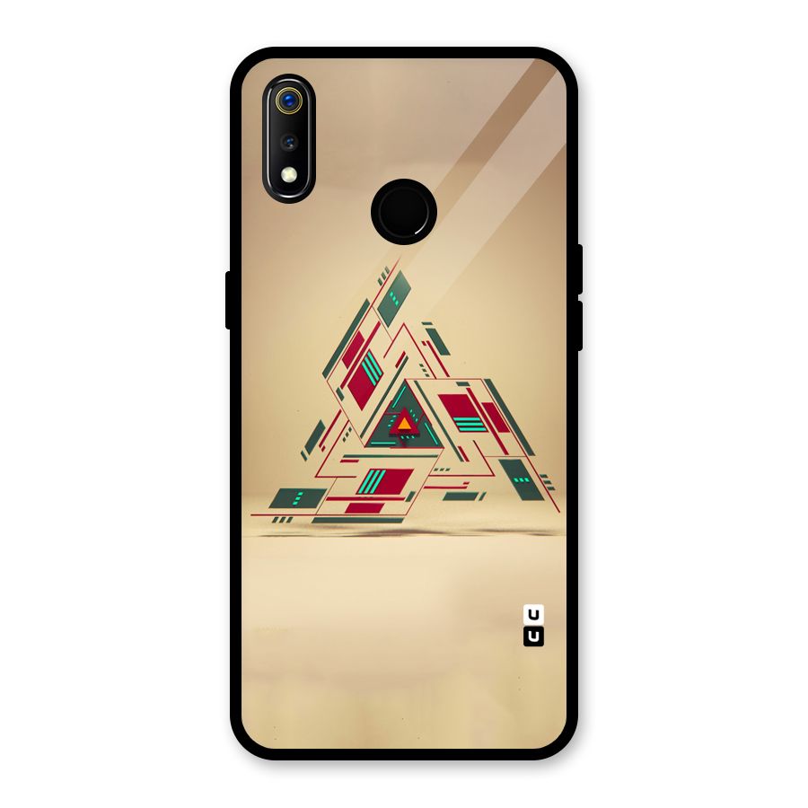 Maze Triangle Glass Back Case for Realme 3i