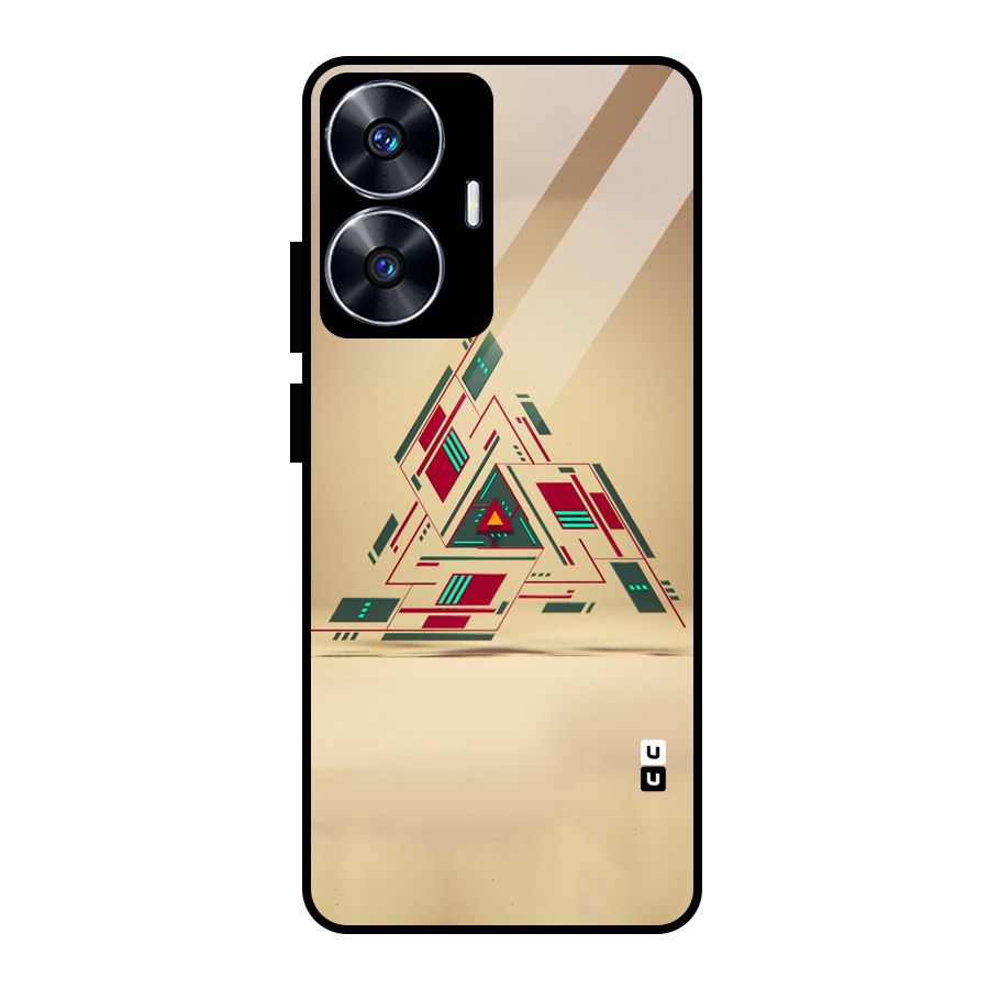 Maze Triangle Glass Back Case for Realme Narzo N55