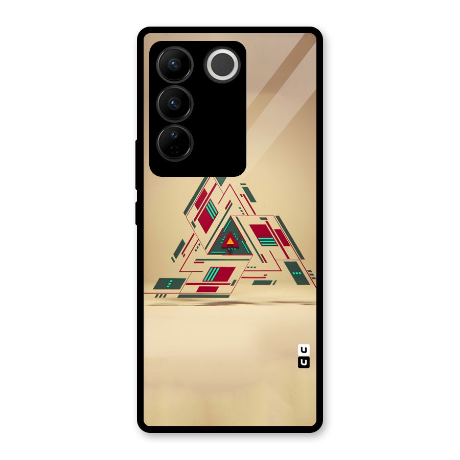 Maze Triangle Glass Back Case for Vivo V27 Pro