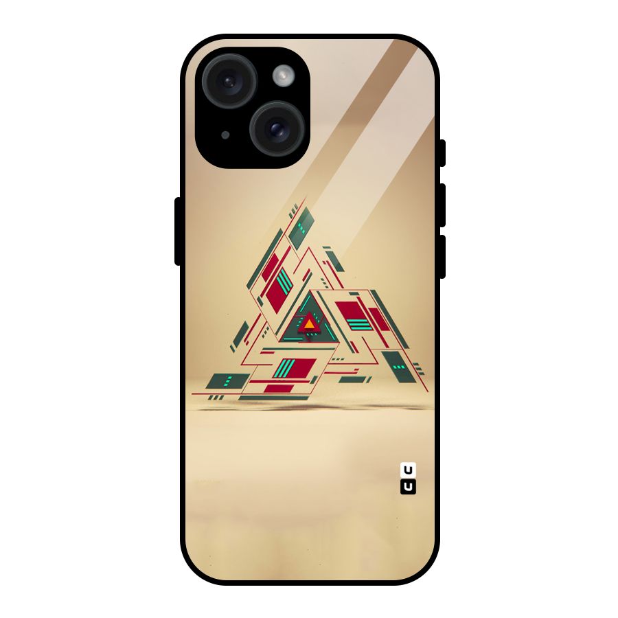 Maze Triangle Glass Back Case for iPhone 15