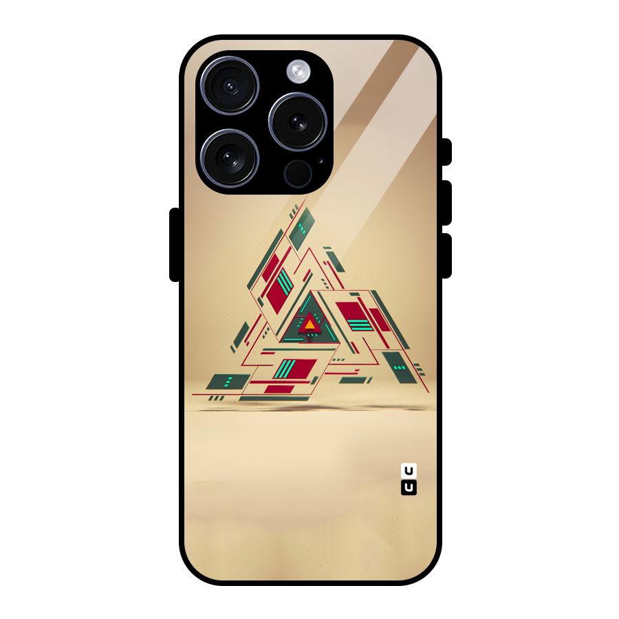 Maze Triangle Glass Back Case for iPhone 15 Pro