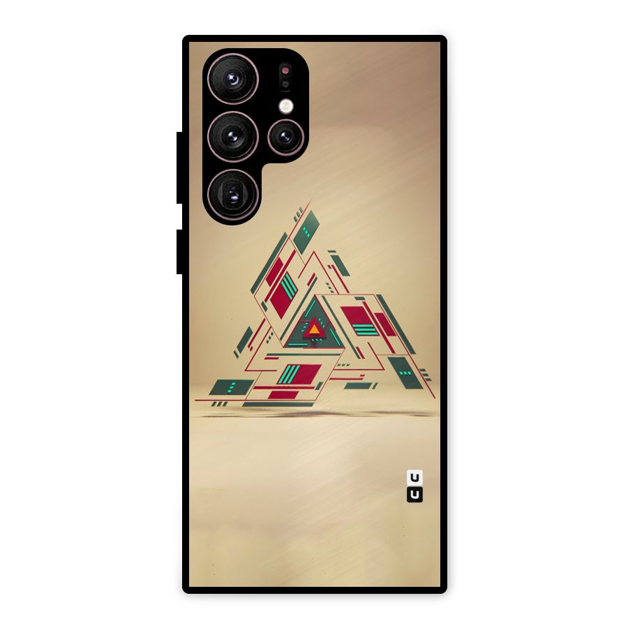 Maze Triangle Metal Back Case for Galaxy S22 Ultra 5G