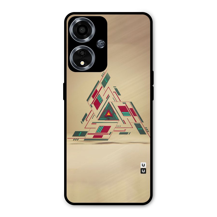 Maze Triangle Metal Back Case for Oppo A59